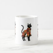 Tasse à café chat noir patchwork Boho (Centre)