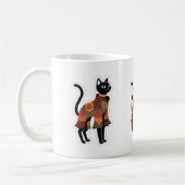 Tasse à café chat noir patchwork Boho (Gauche)