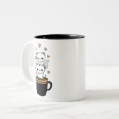 Tasse à café Chats Mignons Kawaii Mug Deux Tons (Devant gauche)