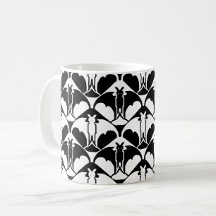 Tasse à café chauve-souris noir et blanc