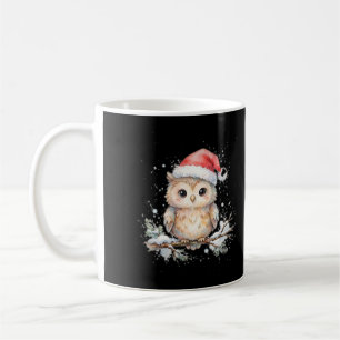 Tasse à café Chouette au chapeau de Père Noël sur
