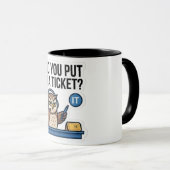 Tasse à café chouette drôle de support informatiqu (Devant droit)