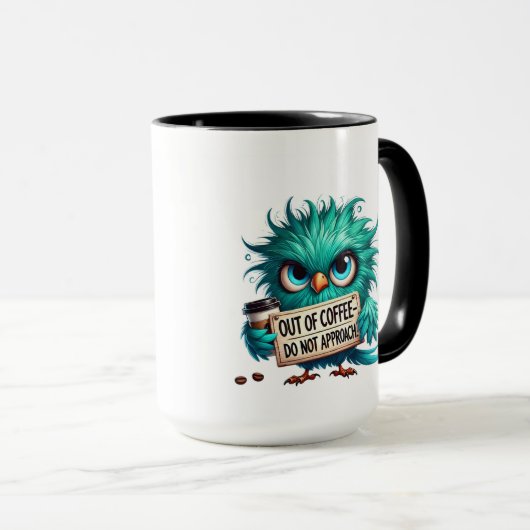 Tasse à café Chouette Drôle, Tasse Plus de Café (Devant droit)
