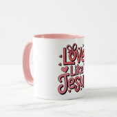 Tasse à café chrétienne 11 oz Amour comme Jésus (Devant gauche)