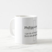 Tasse à café chrétienne Philippiens 4:13 (Devant gauche)