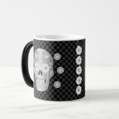 Tasse à café Chrome Calavera (Rose Blanche) (Devant gauche)