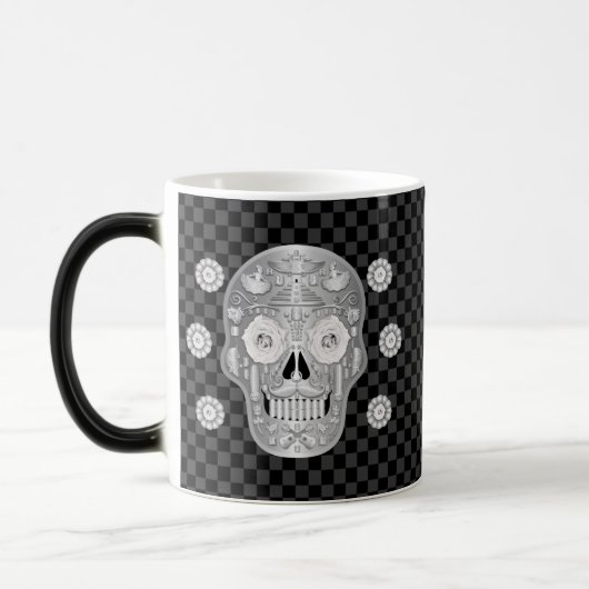 Tasse à café Chrome Calavera (Rose Blanche) (Gauche)