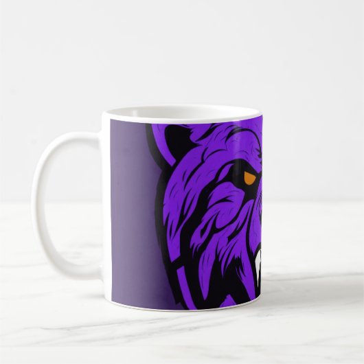 tasse à café classique avec design visage tigre (Gauche)