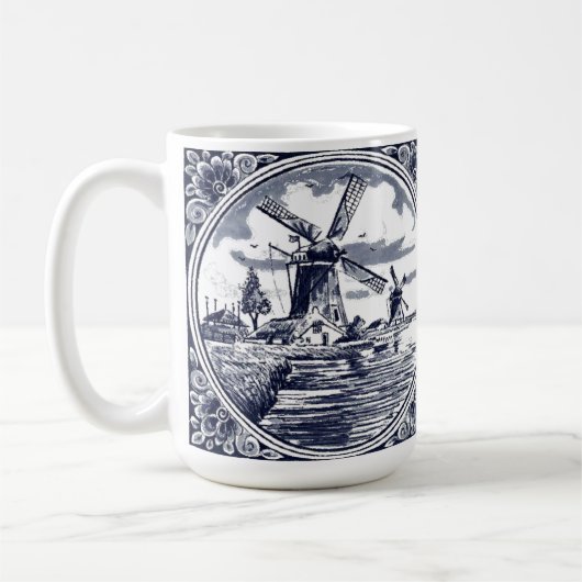 Tasse à café classique avec moulin à vent bleu de (Gauche)