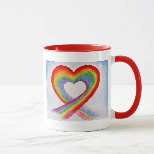 TASSE À CAFE COEUR ARC-EN-CIEL (Droite)
