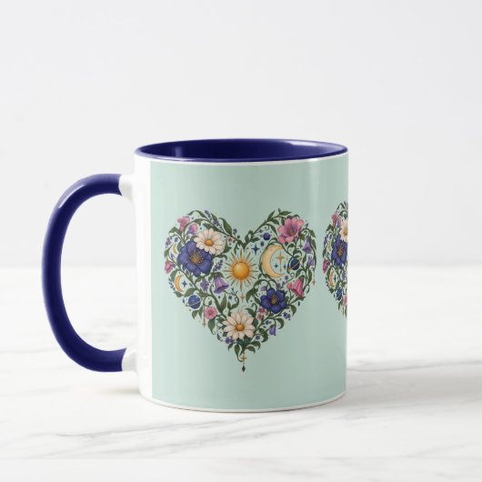 Tasse à café Cœur Botanique Céleste (Gauche)