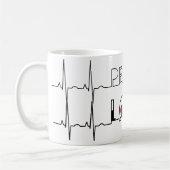 Tasse à café Cœur Rouge Paix et Amour Mug (Gauche)