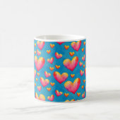 Tasse à café coeurs aquarelle multicolore (Centre)