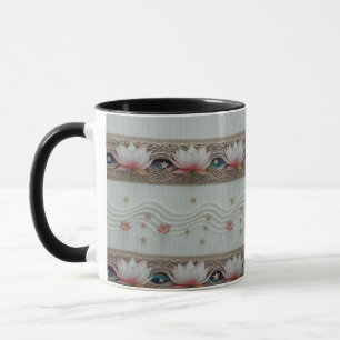 Tasse à café combo en tricot floral à œil de lotus