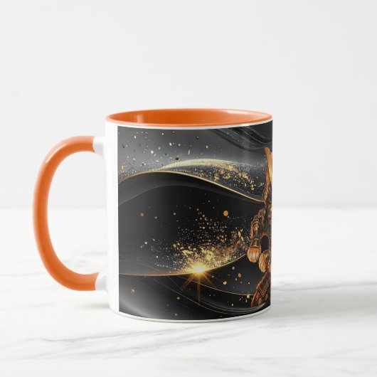 Tasse à café Combo Guerrier Chat Orange Samouraï (Gauche)