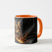 Tasse à café Combo Guerrier Chat Orange Samouraï (Devant droit)