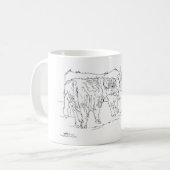 Tasse à café "Coos" des Highlands avec des chiens (Devant gauche)