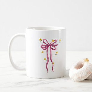 Tasse à café Coquette Juste Une Fille Ruban Rose