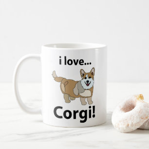 Tasse à café Corgi j'adore les Corgi
