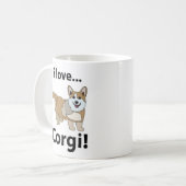 Tasse à café Corgi j'adore les Corgi (Devant gauche)