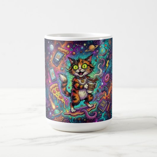 Tasse à café Cosmic Cat – Chat de l'espace galacti (Centre)