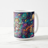 Tasse à café Cosmic Cat – Chat de l'espace galacti (Devant droit)