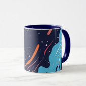 Tasse à café Cosmic Flow – Abstrait inspiré de l'e (Devant droit)
