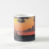 Tasse à café Coucher de soleil sur un voilier Key (Centre)