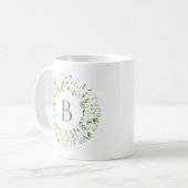 Tasse à café couronne de feuilles vertes (Devant gauche)
