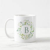Tasse à café couronne de feuilles vertes (Gauche)