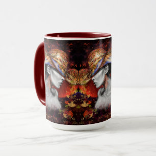 Tasse à café Dame d'Automne - Peinture Artistique