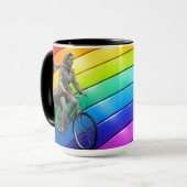 Tasse à café d'art pop rétro de cavalier côtier ar (Devant gauche)