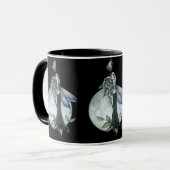 Tasse à café de fée gothique Rose de minuit (Devant gauche)