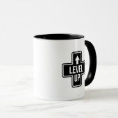 Tasse à café de jeu rétro D-Pad « Level Up » (Devant droit)