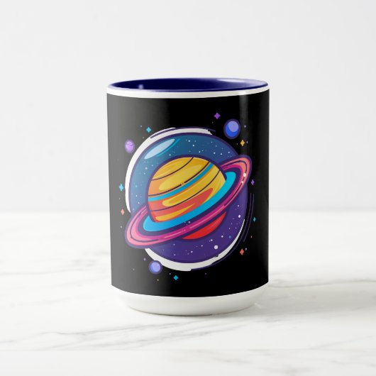 Tasse à café de la planète Saturne – Design cosmiq (Centre)