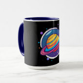 Tasse à café de la planète Saturne – Design cosmiq (Devant gauche)