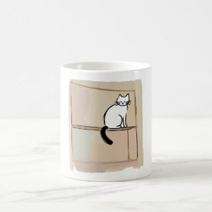 Tasse à café décorative avec art minimaliste de ch