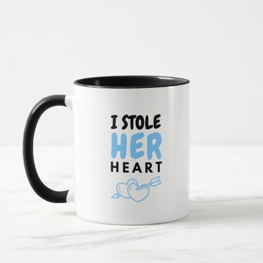 Tasse à café design lettre bleu mignon (Gauche)