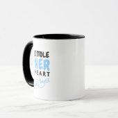 Tasse à café design lettre bleu mignon (Devant gauche)