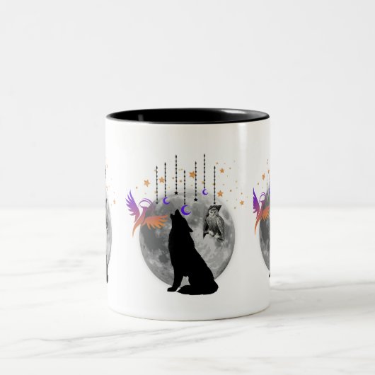 Tasse à café design Wolf-Moon-Phoenix-Owl-design g (Centre)