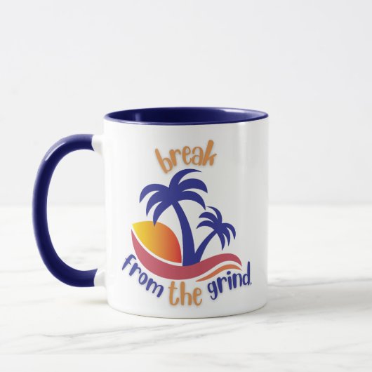 Tasse à café Deux Palmiers Bleus (Gauche)