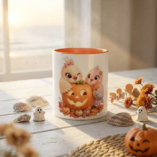 Tasse à café Douces oiseaux d'Halloween