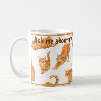 Tasse à café drôle avec chat roux