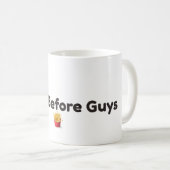 Tasse à café drôle avec Frites avant les mecs (Devant droit)