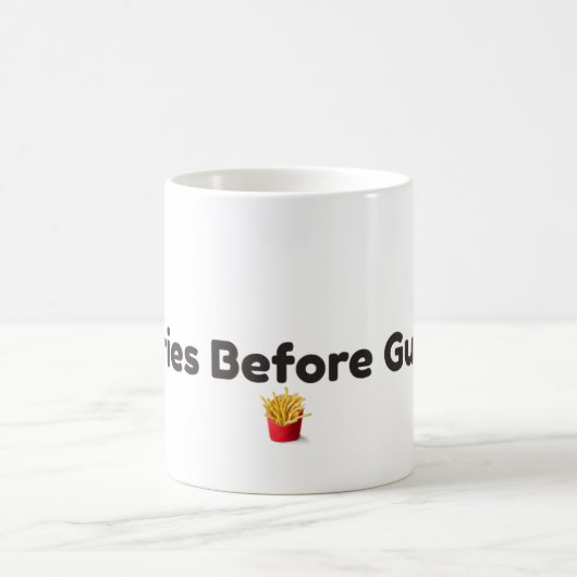 Tasse à café drôle avec Frites avant les mecs (Centre)
