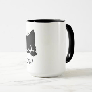 Tasse à café drôle de chat qui boit du café Mignon