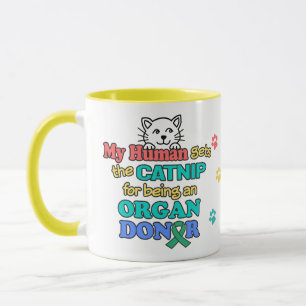 Tasse à café drôle de donneur d'organe de chat pou