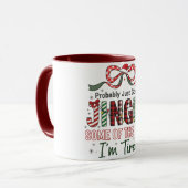 Tasse à café drôle de Jingle Noël 11 oz (Devant gauche)