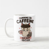 Tasse à café drôle de maman de chat Caffeine Funny (Gauche)