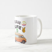 Tasse à café drôle de signe de paix d'alien de vie (Devant droit)